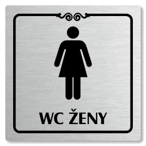 WC ženy, 100x100mm, stříbrná, Texas